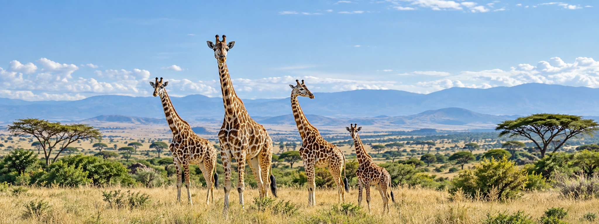 Giraffes on open savannah